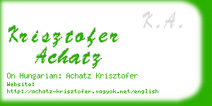 krisztofer achatz business card